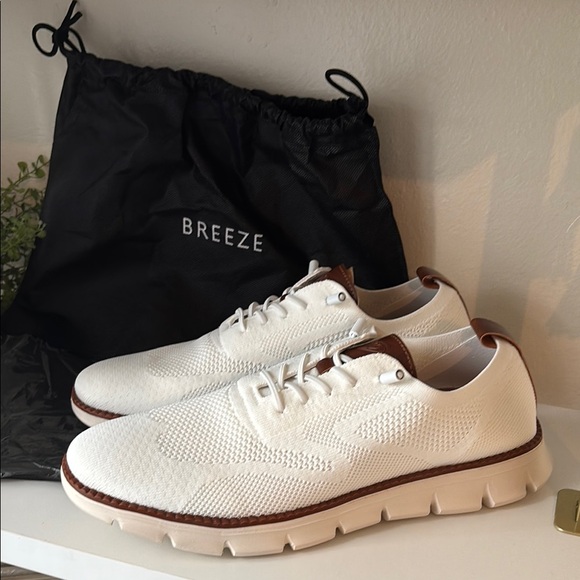 Men's Breeze White and Brown Casual Shoe/Sneakers 10.5 - Picture 1 of 8